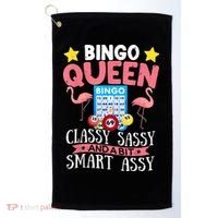 Funny Bingo Queen Bingo Flamingo Mothers Day Golf Towel thumb 0