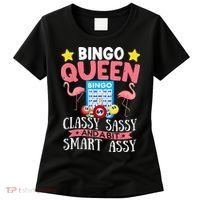 Funny Bingo Queen Bingo Flamingo Mothers Day Women's T-Shirt thumb 0