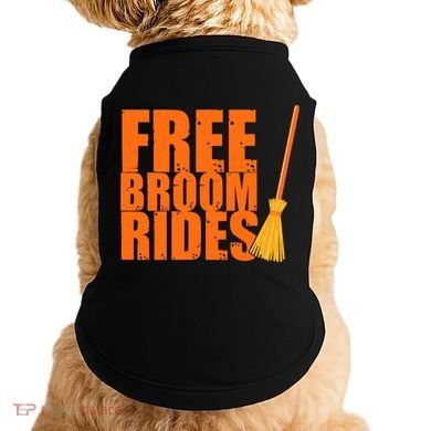 Free Broom Rides Funny Halloween Doggie Tank