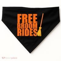 Free Broom Rides Funny Halloween USA-Made Doggie Bandana thumb 0