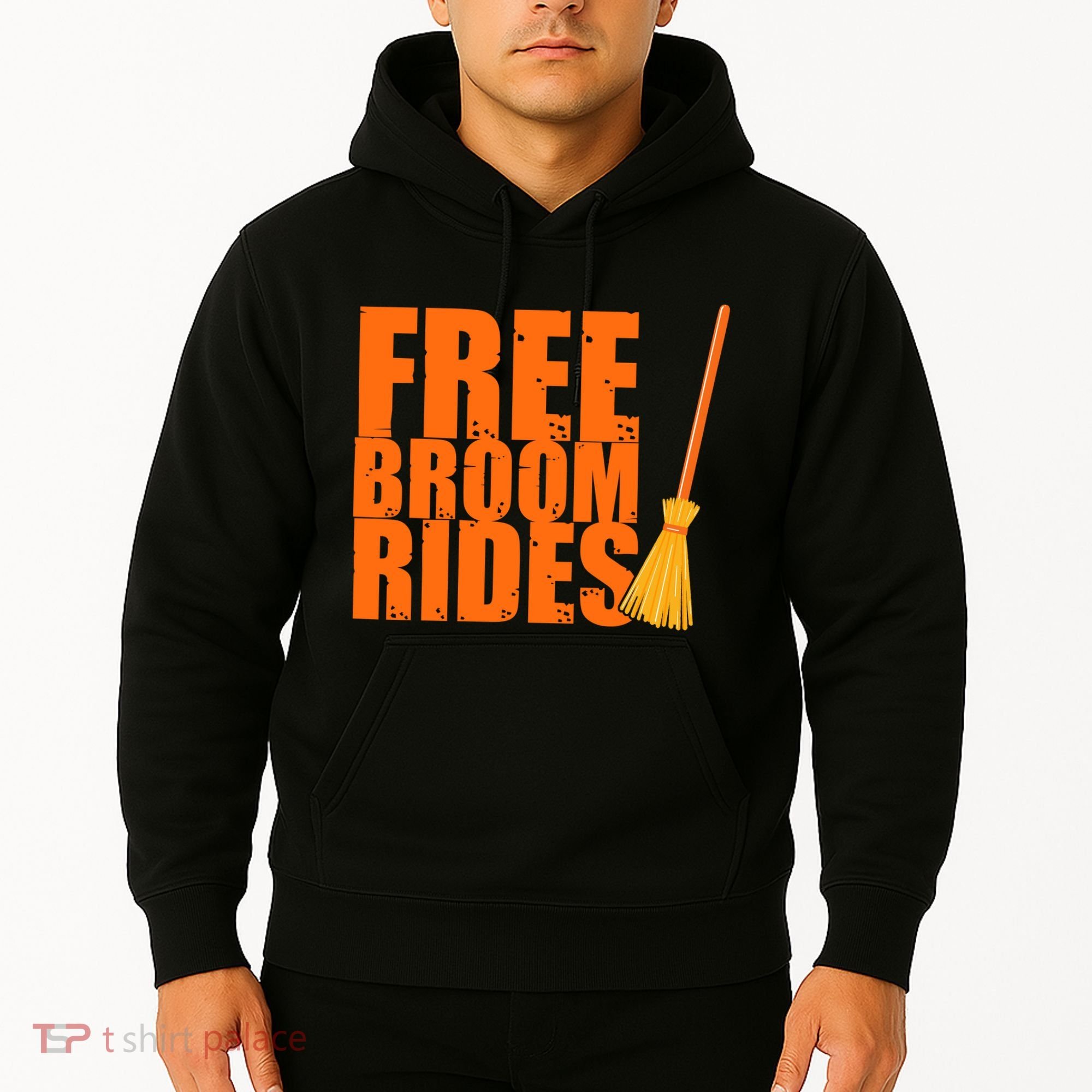 Free Broom Rides Funny Halloween Hoodie