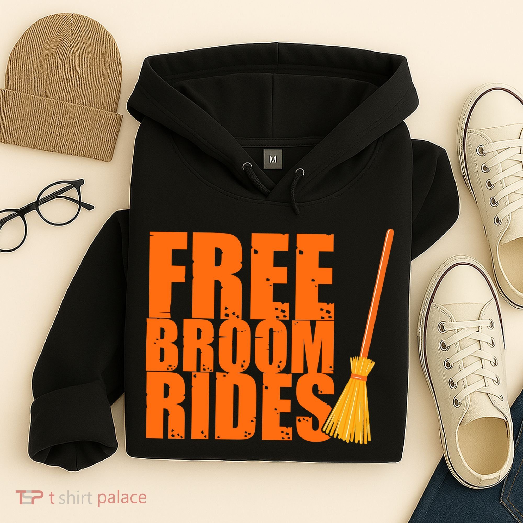 Free Broom Rides Funny Halloween Hoodie