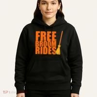 Free Broom Rides Funny Halloween Hoodie thumb 5