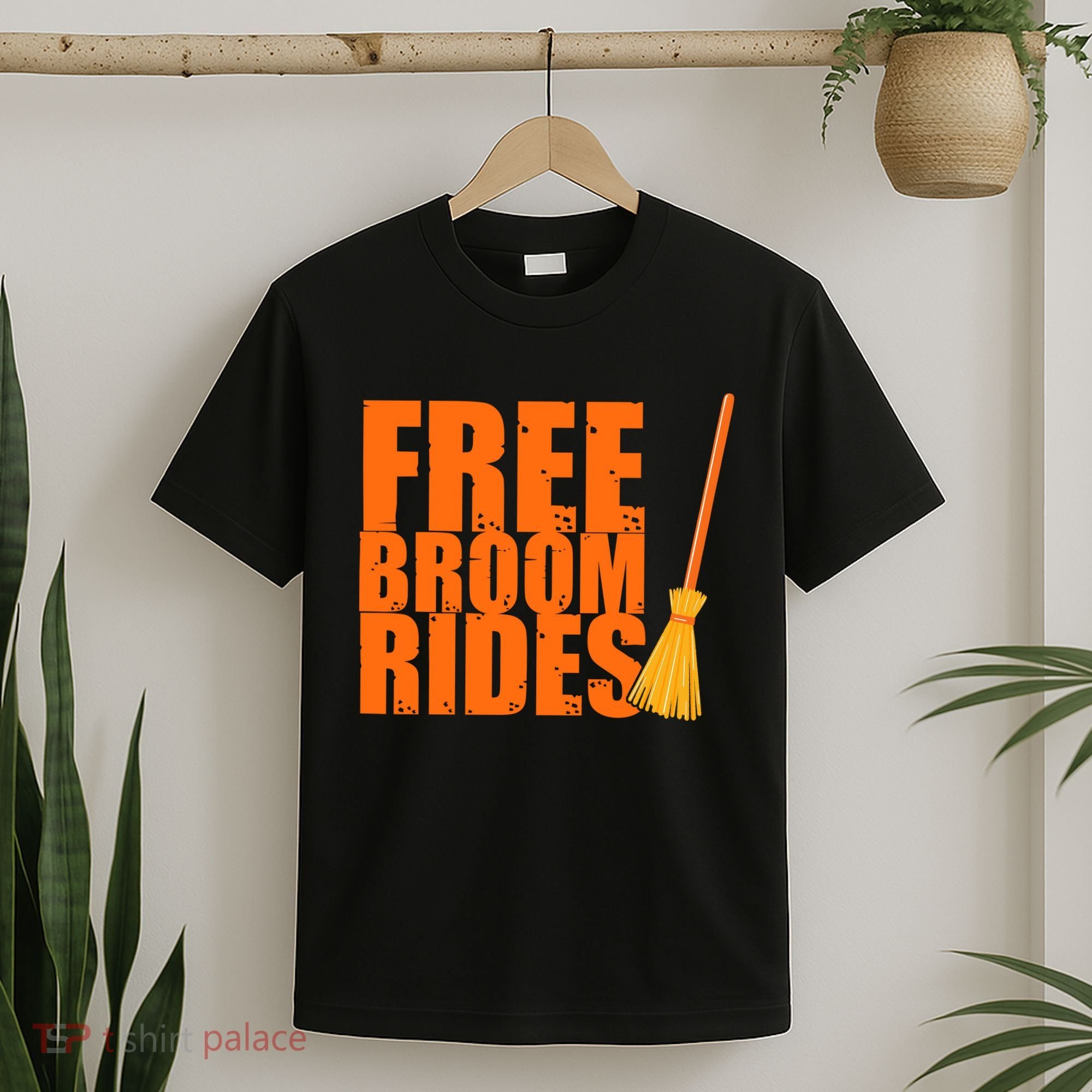 Free Broom Rides Funny Halloween T-Shirt
