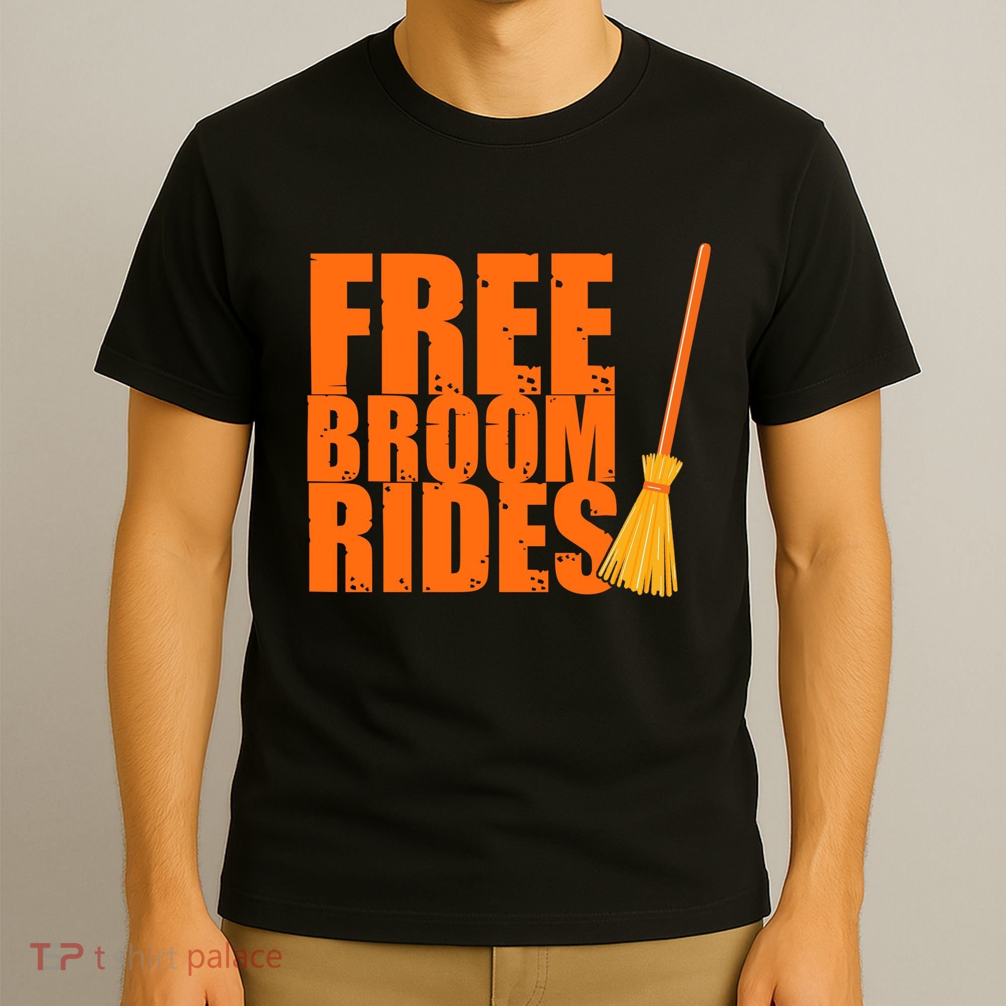 Free Broom Rides Funny Halloween T-Shirt
