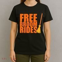 Free Broom Rides Funny Halloween T-Shirt thumb 4