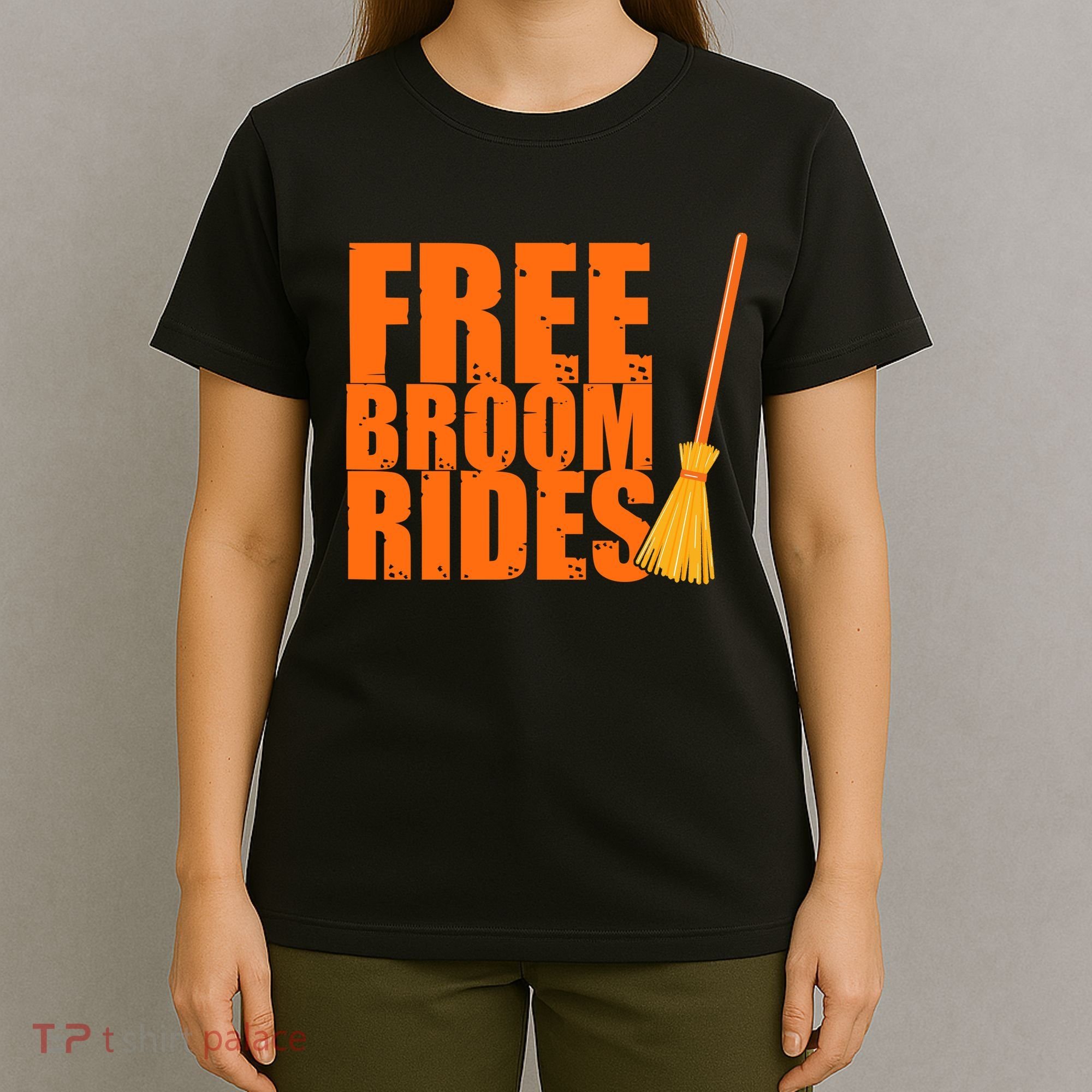 Free Broom Rides Funny Halloween T-Shirt