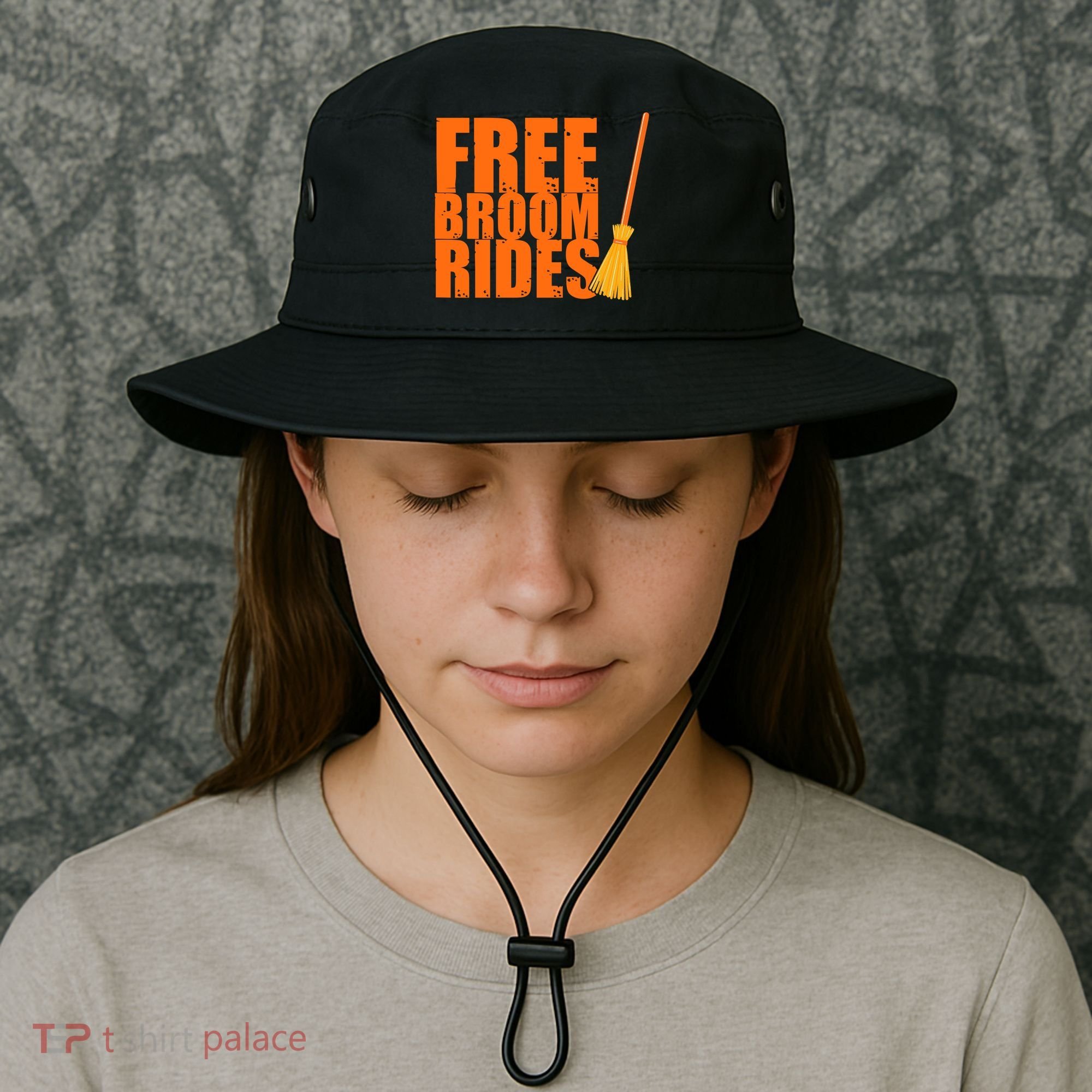 Free Broom Rides Funny Halloween Bucket Hat