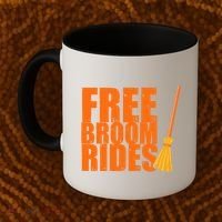 Free Broom Rides Funny Halloween Coffee Mug thumb 2