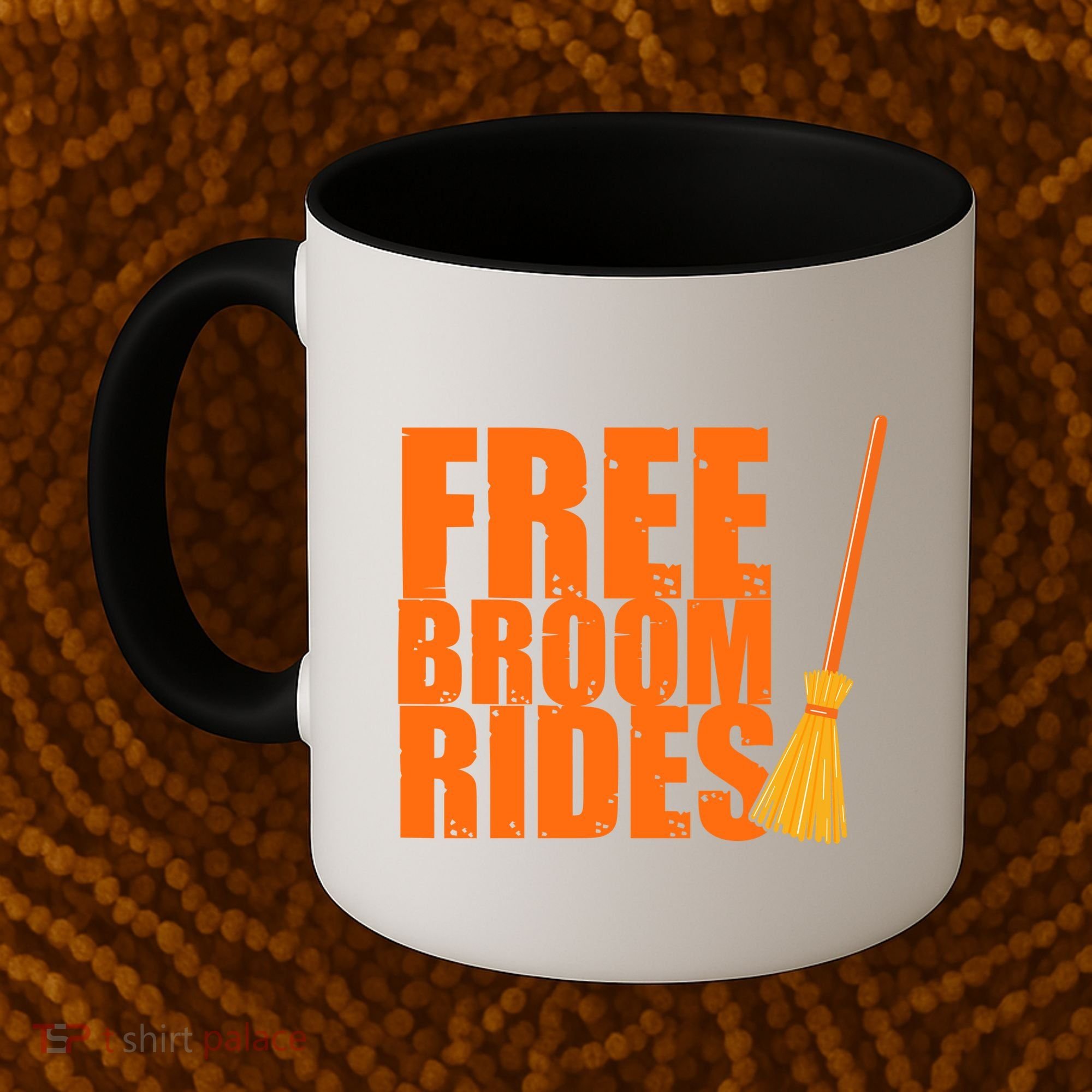 Free Broom Rides Funny Halloween Coffee Mug