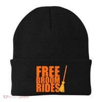 Free Broom Rides Funny Halloween Beanie thumb 0