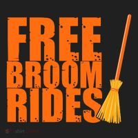 Free Broom Rides Funny Halloween Beanie thumb 2