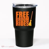 Free Broom Rides Funny Halloween Tumbler thumb 0