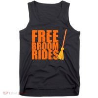 Free Broom Rides Funny Halloween Tank Top thumb 0