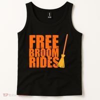 Free Broom Rides Funny Halloween Tank Top thumb 2