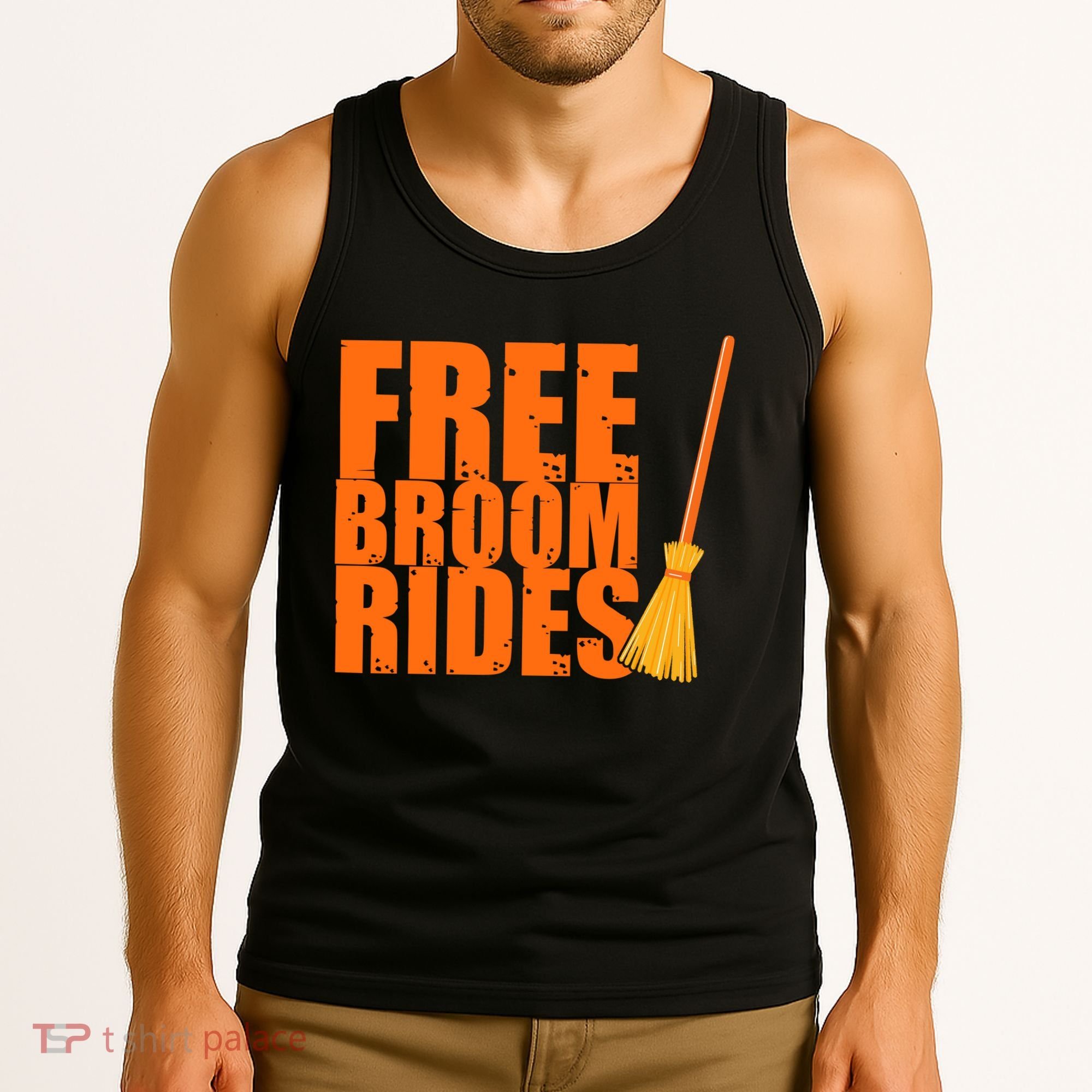Free Broom Rides Funny Halloween Tank Top