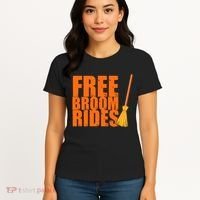 Free Broom Rides Funny Halloween Women's T-Shirt thumb 4