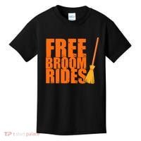 Free Broom Rides Funny Halloween Kids T-Shirt thumb 0