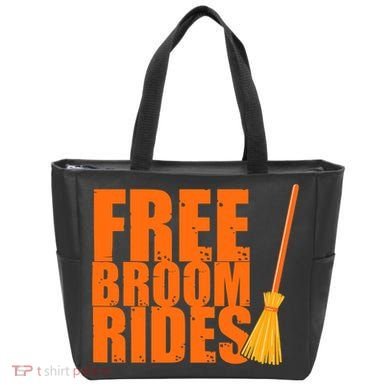 Free Broom Rides Funny Halloween Tote Bag