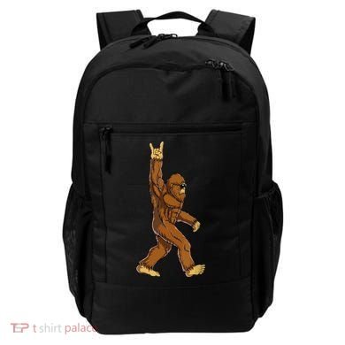 Funny Bigfoot Rock On Sasquatch Rock And Roll Gift Backpack