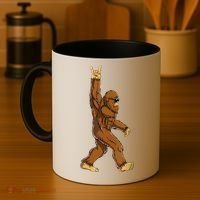 Funny Bigfoot Rock On Sasquatch Rock And Roll Gift Coffee Mug thumb 4