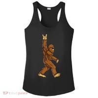 Funny Bigfoot Rock On Sasquatch Rock And Roll Gift Ladies PosiCharge Competitor Racerback Tank thumb 0
