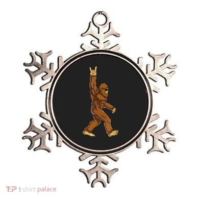 Funny Bigfoot Rock On Sasquatch Rock And Roll Gift Ornament