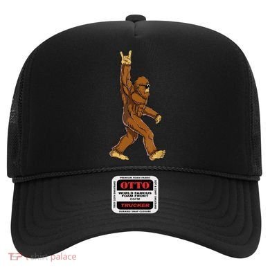 Funny Bigfoot Rock On Sasquatch Rock And Roll Gift Hat