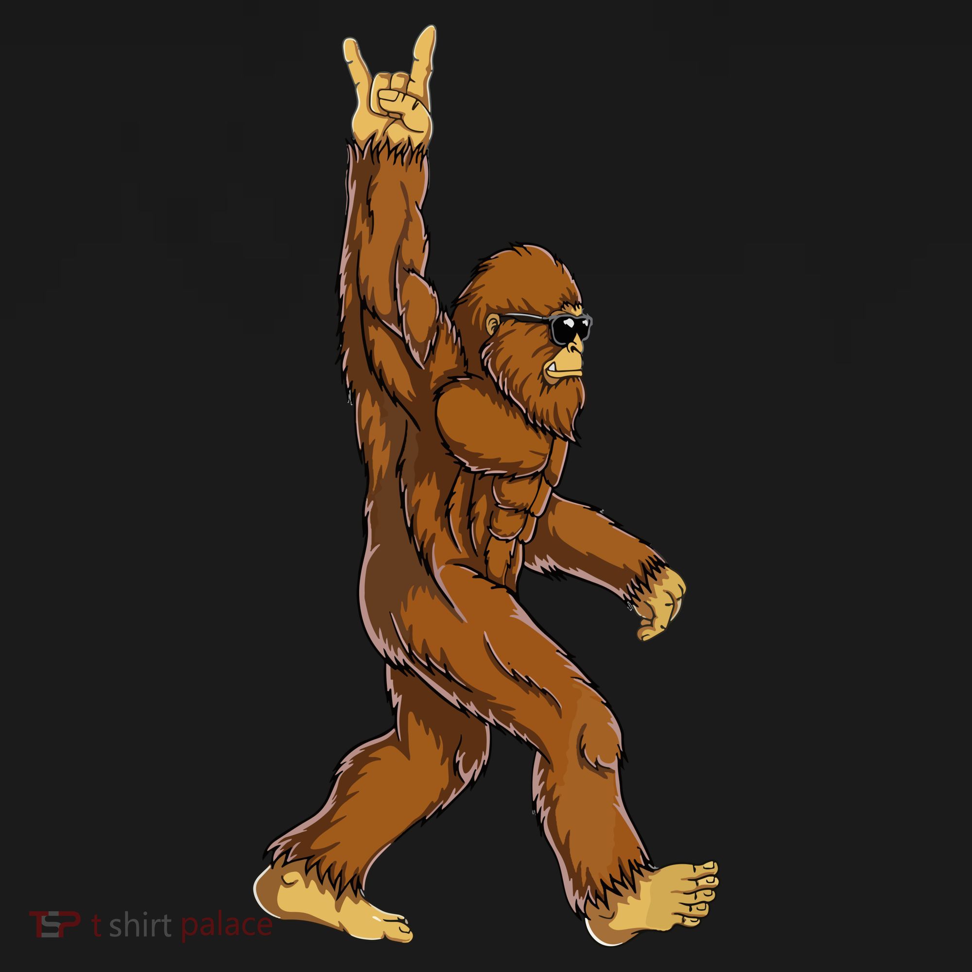 Funny Bigfoot Rock On Sasquatch Rock And Roll Gift Toddler Hoodie