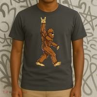 Funny Bigfoot Rock On Sasquatch Rock And Roll Gift T-Shirt thumb 3
