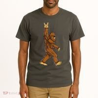 Funny Bigfoot Rock On Sasquatch Rock And Roll Gift Tall T-Shirt thumb 2