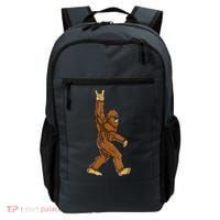 Funny Bigfoot Rock On Sasquatch Rock And Roll Gift Backpack thumb 0