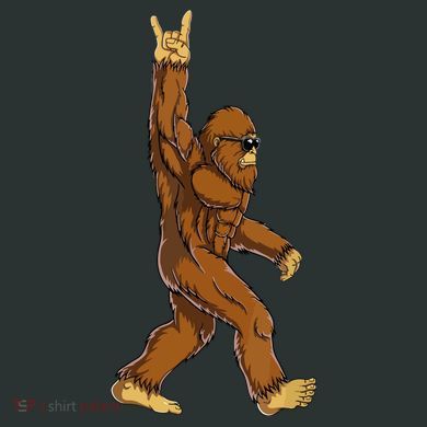 Funny Bigfoot Rock On Sasquatch Rock And Roll Gift Button