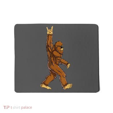 Funny Bigfoot Rock On Sasquatch Rock And Roll Gift Mousepad