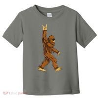 Funny Bigfoot Rock On Sasquatch Rock And Roll Gift Toddler T-Shirt thumb 0