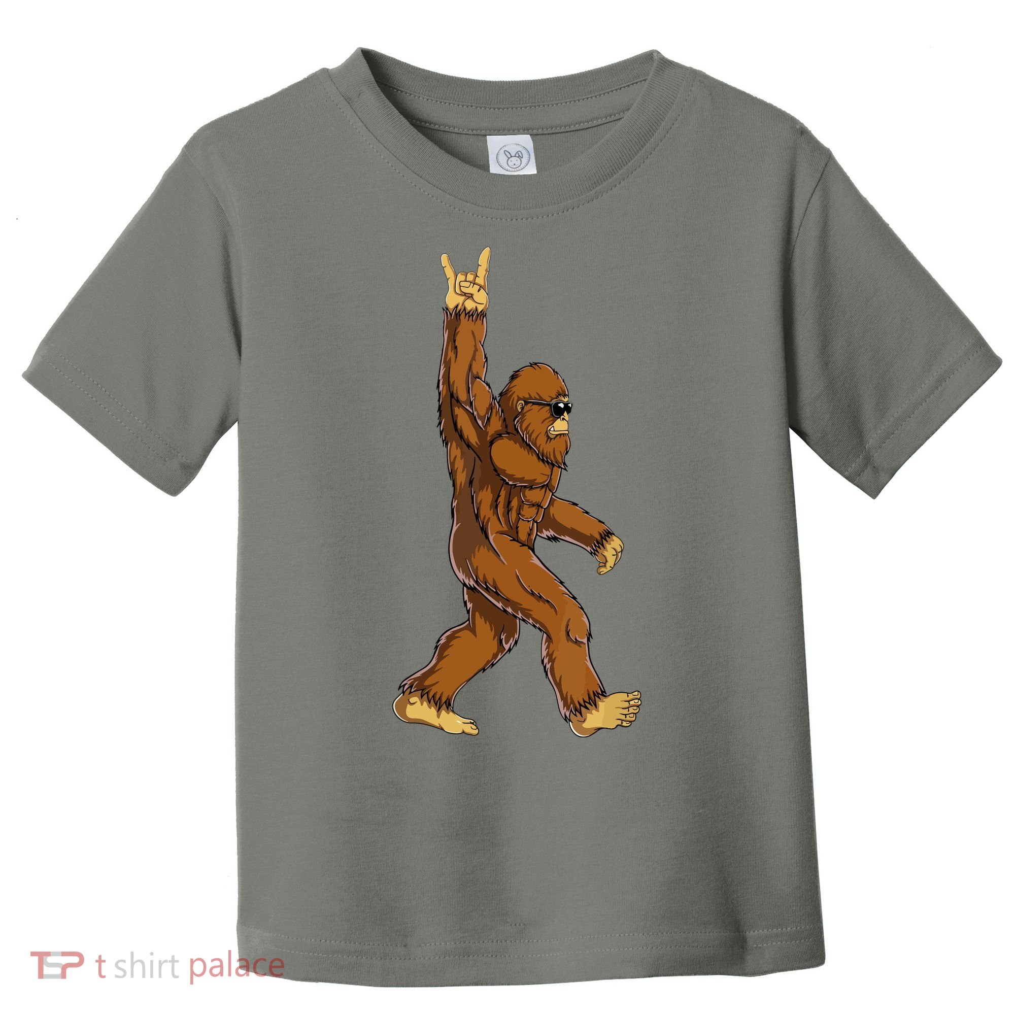 Funny Bigfoot Rock On Sasquatch Rock And Roll Gift Toddler T-Shirt