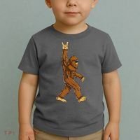 Funny Bigfoot Rock On Sasquatch Rock And Roll Gift Toddler T-Shirt thumb 2