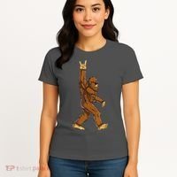 Funny Bigfoot Rock On Sasquatch Rock And Roll Gift Women's T-Shirt thumb 4