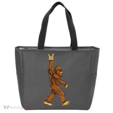 Funny Bigfoot Rock On Sasquatch Rock And Roll Gift Tote Bag