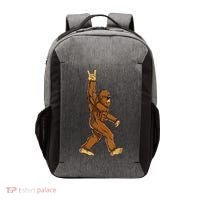 Funny Bigfoot Rock On Sasquatch Rock And Roll Gift Vector Backpack thumb 0