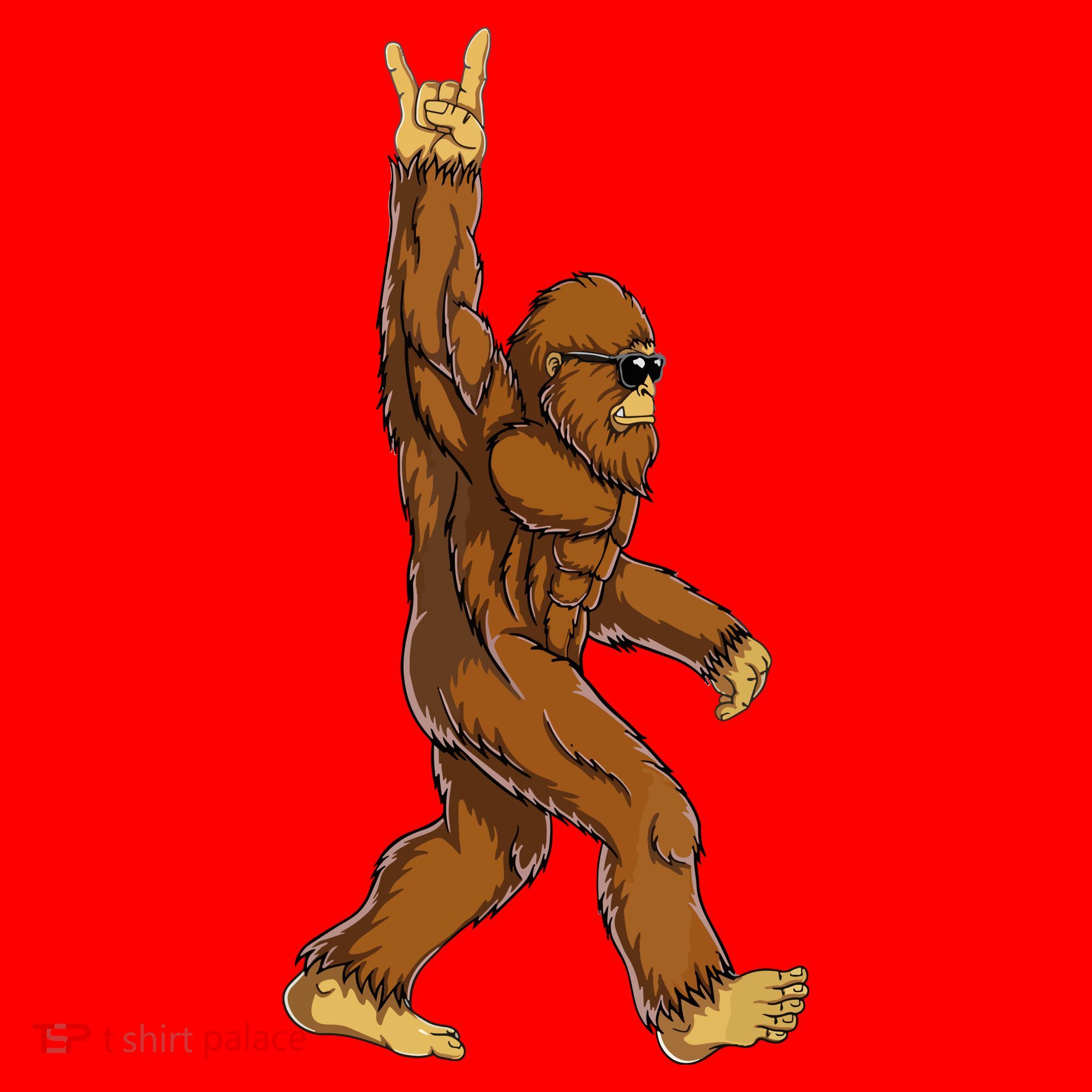 Funny Bigfoot Rock On Sasquatch Rock And Roll Gift Santa Hat
