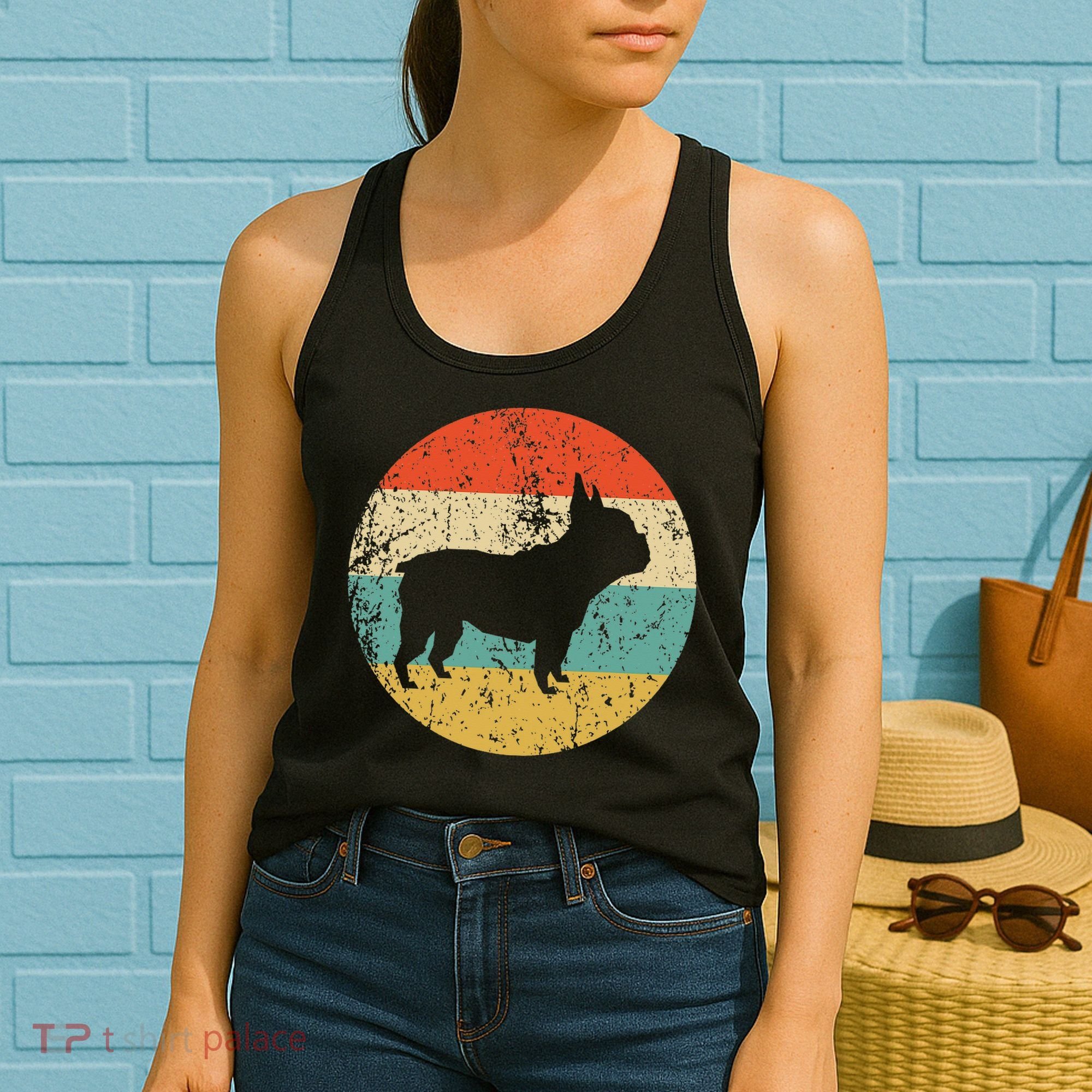 French Bulldog Retro Dog Women's Tank Top