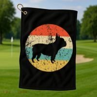 French Bulldog Retro Dog Golf Towel thumb 1
