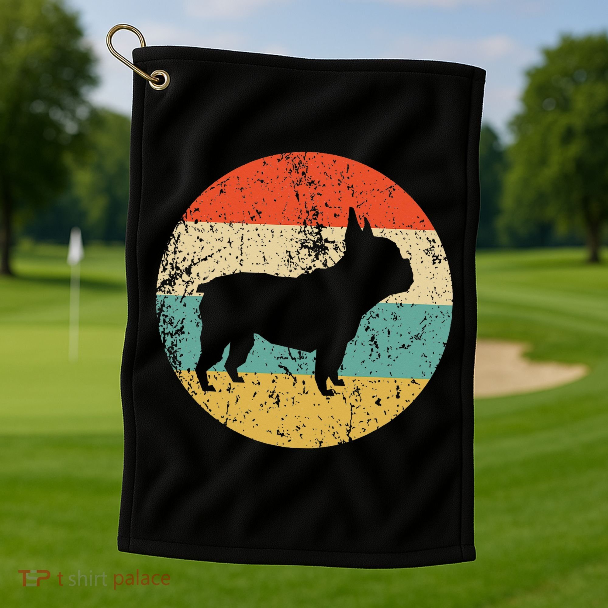 French Bulldog Retro Dog Golf Towel