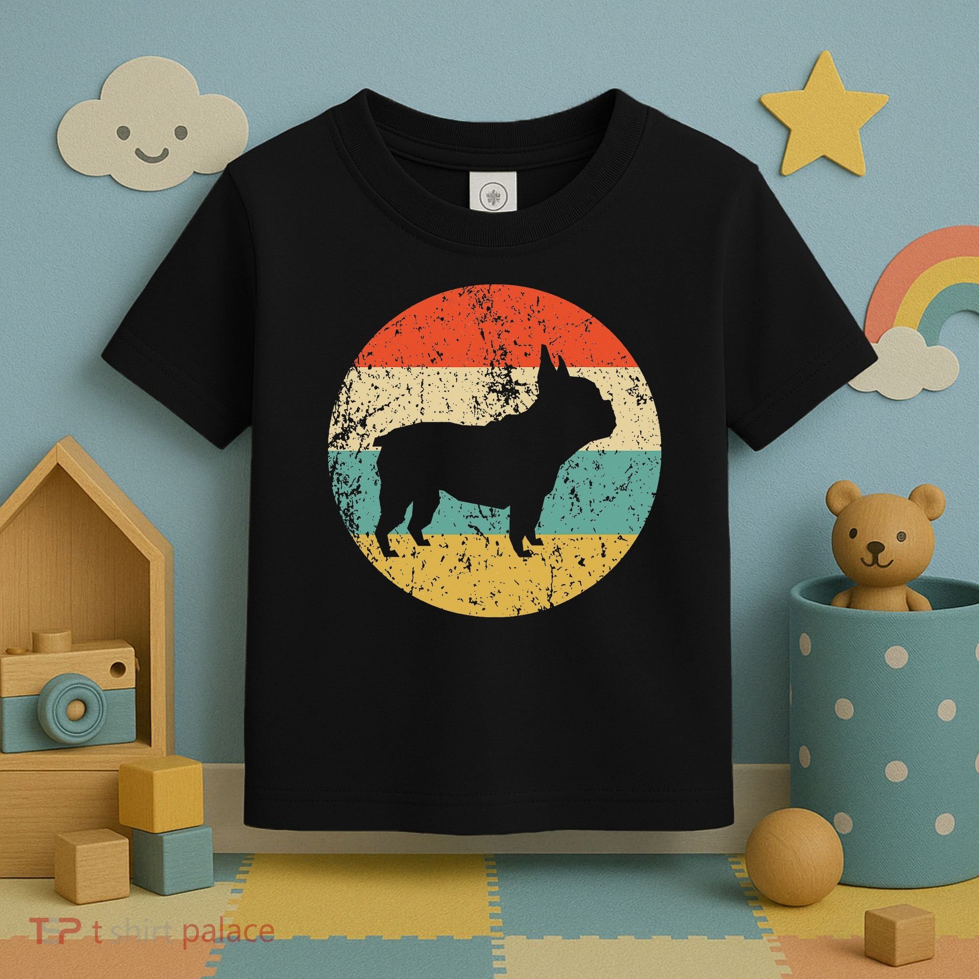 French Bulldog Retro Dog Toddler T-Shirt