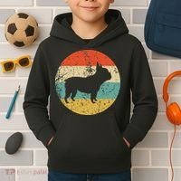 French Bulldog Retro Dog Kids Hoodie thumb 2