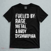 Fueled By Rage Metal And Body Dysmorphia Funny Grunge Style T-Shirt thumb 5