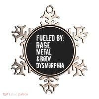 Fueled By Rage Metal And Body Dysmorphia Funny Grunge Style Ornament thumb 0