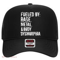 Fueled By Rage Metal And Body Dysmorphia Funny Grunge Style Hat thumb 0