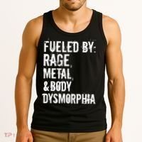 Fueled By Rage Metal And Body Dysmorphia Funny Grunge Style Tank Top thumb 3